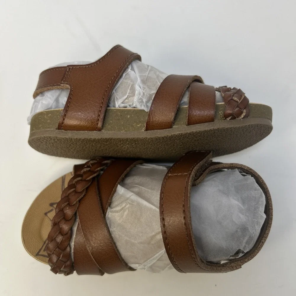 NEW Blowfish Malibu Toddler Girls Gaia Sandals Size 5 Scotch Brown Braided NIB‎